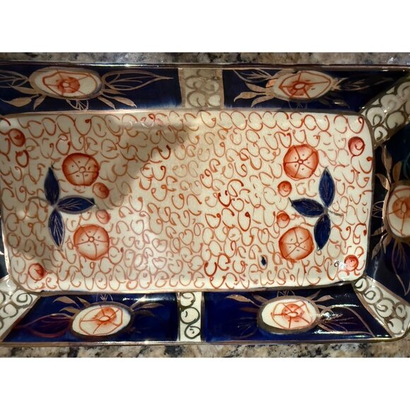 Vtg Royal Leighton Ceramic Porcelain Platter, 12", Gold Detail England - Picture 2 of 8